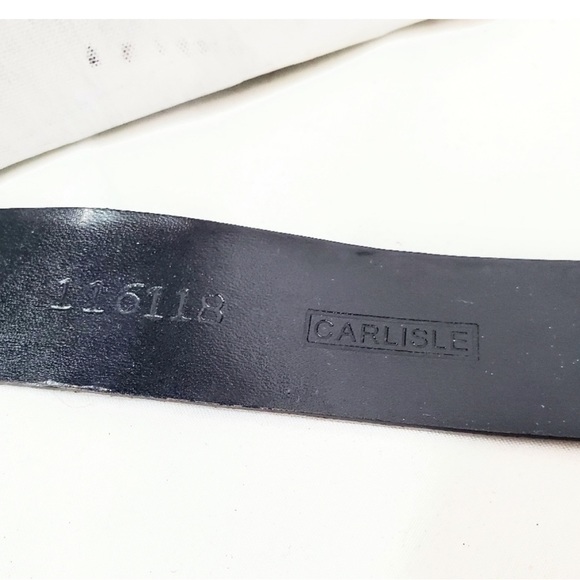Carlisle Genuine Leather Belt with Hammered Metal